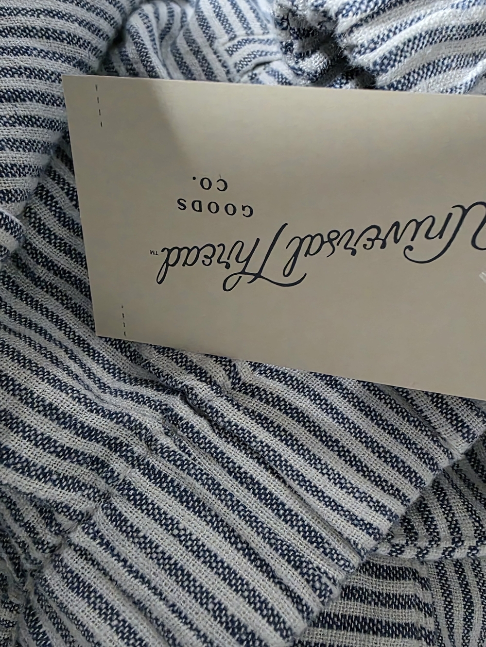 Universal Thread Blue and White Striped Linen-Blend Wide-Leg Pants - Picture 5 of 5